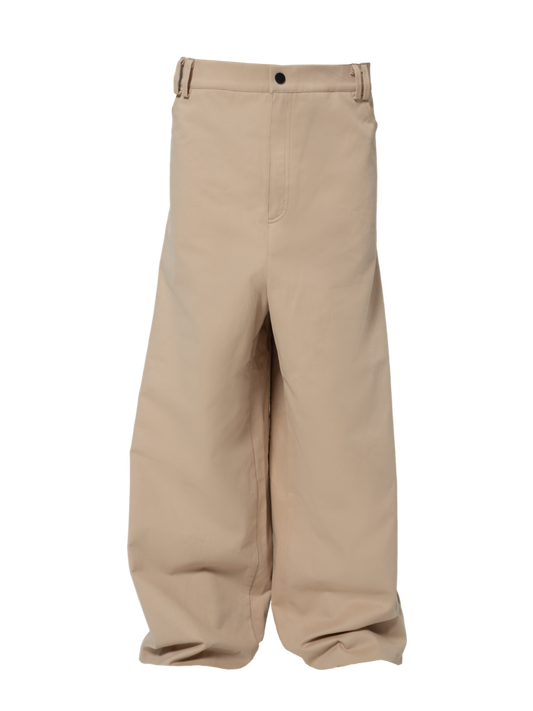 BEIGE WIDE COTTON PANTS